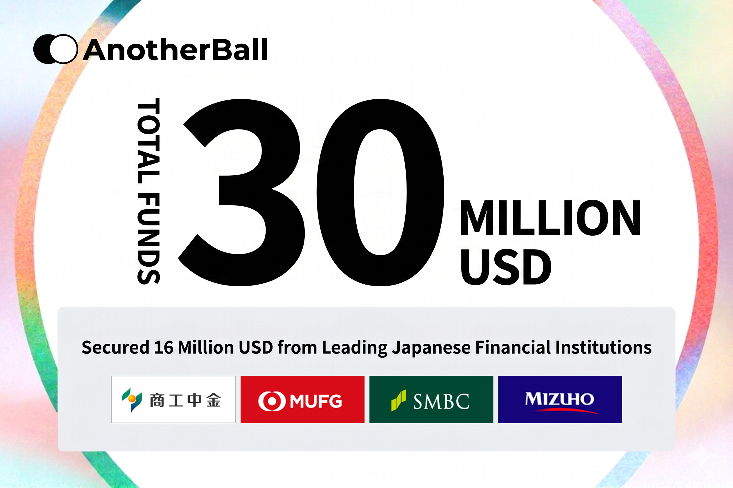 AnotherBall Raises JPY 2.5B from Shoko Chukin Bank, MUFG, SMBC, and Mizuho; Total Capital JPY 4.7B